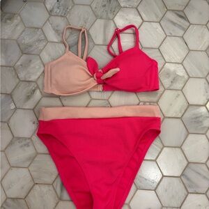 Pink and Peach Bikini Set